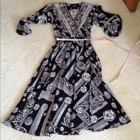 Diane Fres Dresses & Skirts - ☀️Host Pick!☀️S Vintage Boho Gypsy Mock Wrap Dress